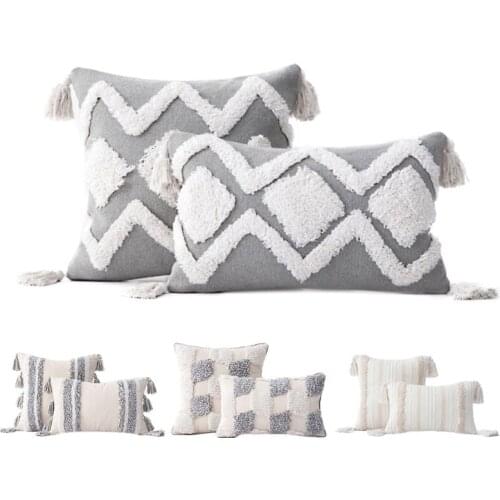 Nordic Style Bohemian Pillowcase Tufted Tassel Morocco Decorative Cushion Cover
