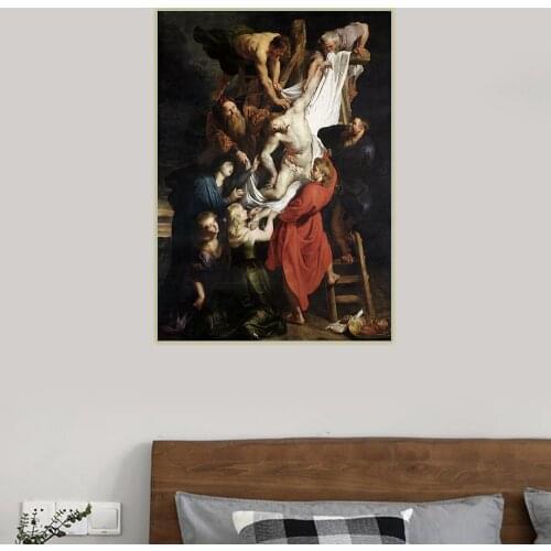Citon Peter Paul Rubens《Descent from the Cross》Canvas Oil Painting Artwork Poster Picture Wall Decor Home Interior Decoration