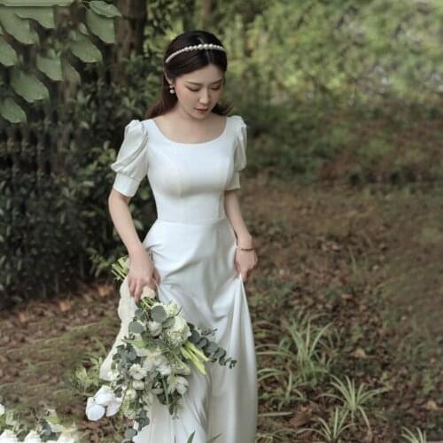 Elegant Backless Lacing Up Long Party Evening Dress Women 2021 Summer Sexy White Satin Short Sleeve Dresses Vestidos