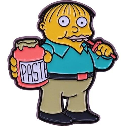 Ralph Wiggum paste enamel pin cute cartoon pop anime fans collection