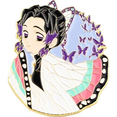 Demon Slayer Japanese Anime Icons Enamel Pins Collecting Cute Anime Girl Metal Cartoon Brooches Backpack Collar Lapel Badges