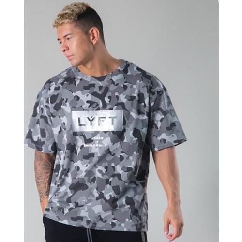Camouflage Mesh Breathable Quick Dry T-SHIRTS Loose T Shirt Men Gym Fitness Male Workout Summer Short Sleeve Tees Tops Oversize