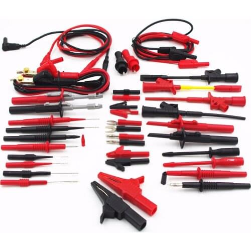 41 PCS Electronic Specialt kit Insulation 4mm Banana test lead pierce spring test probe/hook/crocodile clip for multimeter meter