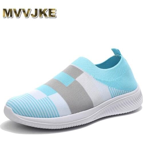 MVVJKE 2020 new fashion sneakers women shoes breathable mesh Slip-on flat shoes women big size moccasins shoes zapatillas mujer