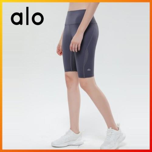 Alo Yoga Summer Womens Shorts Fitness Running Cycling Sports Shorts Four-color Five-point Shorts Breathable High Waist Fashion