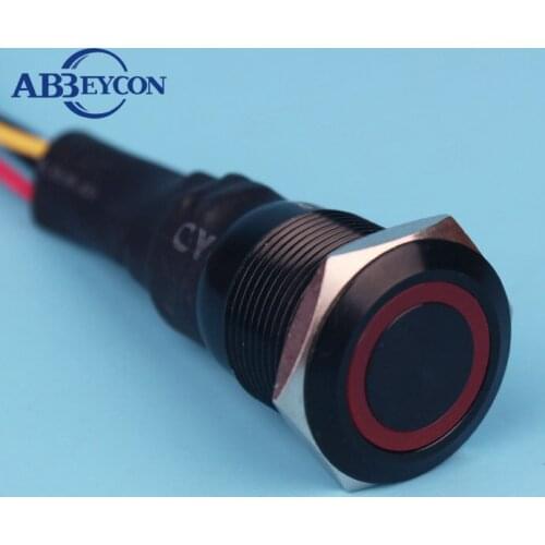 19124 latching 19mm power character illuninated flat head metal button switch logo switch