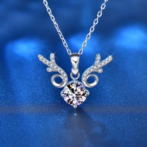 Moissanite Necklace 1ct White Diamond 45cm 925 Silver Set Zircon Necklaces For Women Wedding Gift Yilu Has You Pendants Jewelry