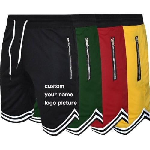 Custom Your Logo Men Summer Casual Shorts Quick Drying Fitness Short Homme Beach Shorts Men Boardshorts Gym Clothing