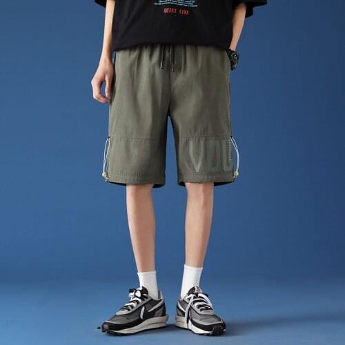 2021 Mens Casual Shorts Summer Male Cargo Thin Loose Fashion Graphic Long Bermuda Sports Running Boys Streetwear Z045