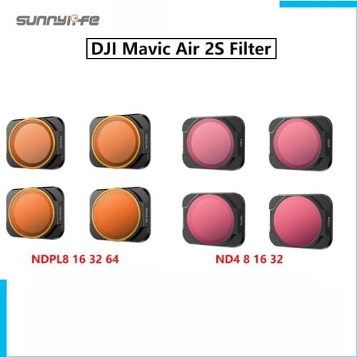 Sunnylife For DJI Mavic Air 2S ND8 16 32 64PL Set ND4 8 16 32 ND 8 NDPL16 Lens Filters Set Professional Filter Kit Air2S