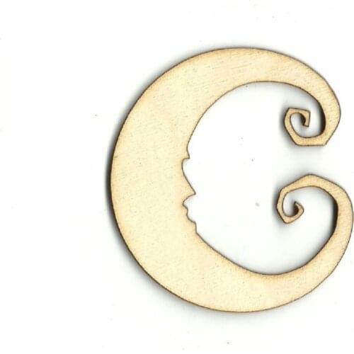 Moon - Laser Cut Out Unfinished Wood Shape
