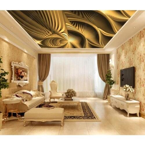 Custom Large 3D Mural Jin Huang Cancan Three-dimensional expansion space Photo Wallpaper study Living Room Hotel Ceiling Fresco