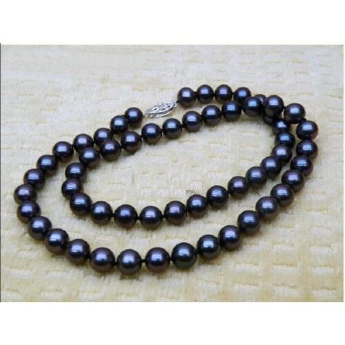 HUGE AAA 9-10MM ROUND SOUTH SEA GENUINE BLACK PEARL NECKLACE 35" 925silver GOLD CLASP