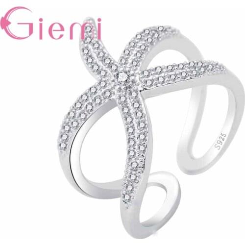Drop ShippingRing Starfish Shape Personality Fashionable Crystal Ring for Fashion Women Party Shopping Jewelry