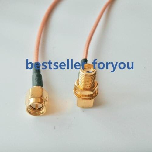20cm SMA male plug to female jack bulkhead right angle 90 Degree RG316 cable pigtail
