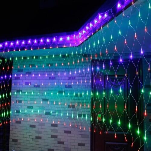Christmas LED String Fairy Lights Net Mesh Curtain Xmas Wedding Party Outdoor Indoor Waterproof Lamp EU Plug NIN668