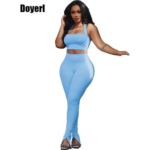 Sexy Two Piece Set Top and Pants Party Club Plus Size Clothing for Women Sets Elegant 2 Piece Sets Womens Outfits Summer 2020