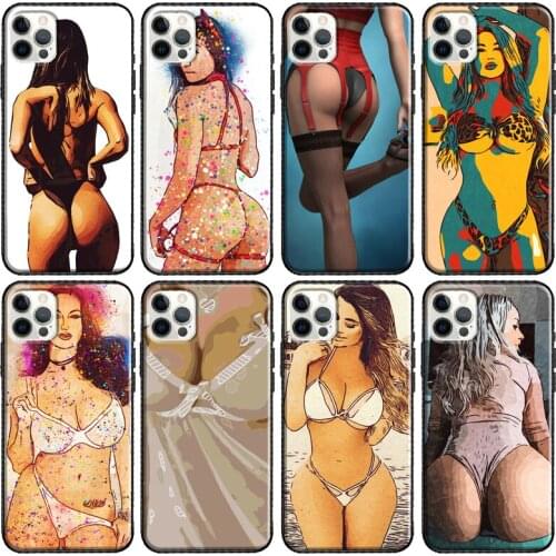 Sexy lady Red lips Bikini girl Phone Case For iPhone 12 11 Pro Max 12 mini 6S 7 8 Plus SE 2020 XR X XS Max Back Cover