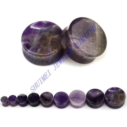 SHUIMEI 90Pcs Semi Precious Stone Saddle Ear Flesh Plug Expander Stretcher Piercing Body Jewelry