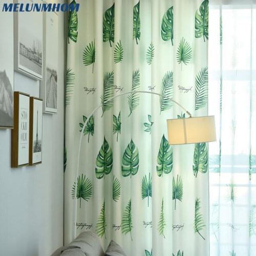 Modern Printed Banana Leaf Curtains for Room Window Curtains for Kitchen American Darking Curtains for Bedroom Roman Blinds
