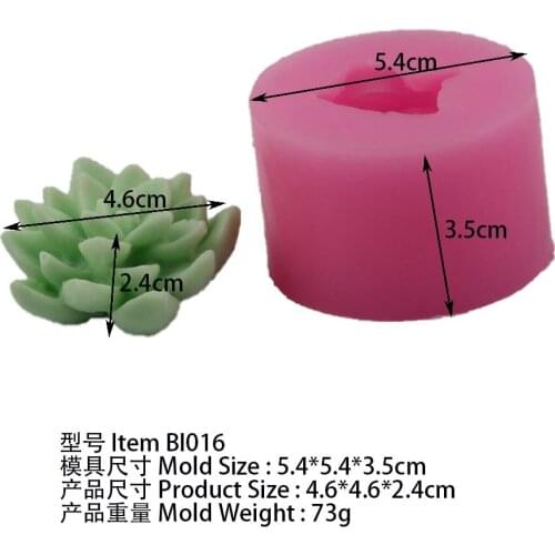 Succulents Silicone Cake Mold 3D Flower Fondant Mold Candy Chocolate Decoration Baking Tool Mould