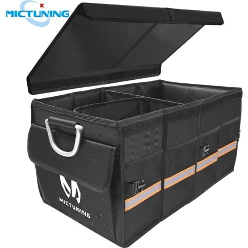 MICTUIGN Heavy Duty Car Trunk Organizer Waterproof Collapsible & Portable Cargo Storage Bin Container Carrier for Auto SUV Truck