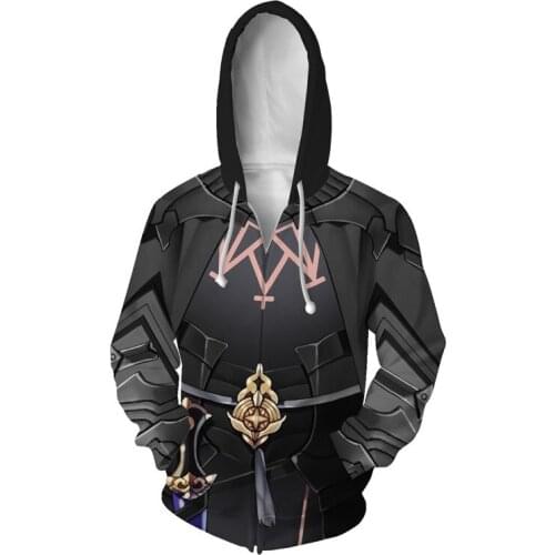 Anime Game 3D Printed Hoodies Fire Emblem: Three Houses Cosplay Costume Unisex Zip-Up Hooded Autumn Streetwear Jacket Outwear