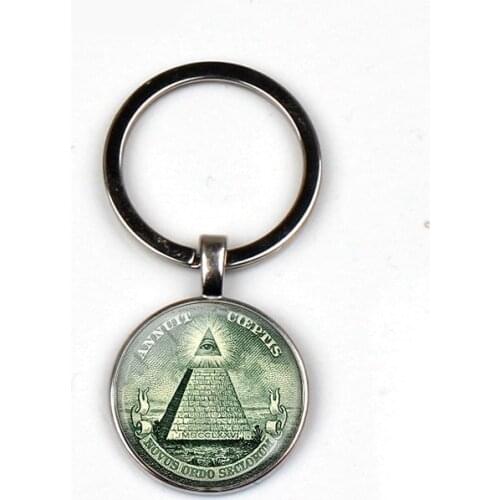 Vintage All See Eye Keychain Handmade Mens Gifts Providence Jewelry Pyramid Pendant Bag Charm Car Keychain Womens Accessories