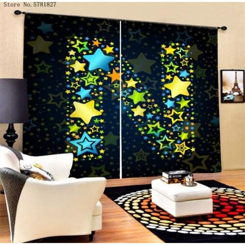 Alphabet Window Curtains 3D Print Letter Curtains For Living Room Window Treatments Home Textile Window Drapes Decoration