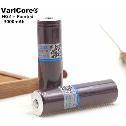 1 pcs. Varicore 18650 HG2 3000 mAh 3.6 V rechargeable battery 20A discharge dedicated electronic special battery + plus Tip Cap
