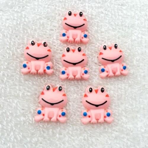 20pcs 17*20mm Kawaii Cartoon Animal Frog Resin Flatback stick buttons-A446