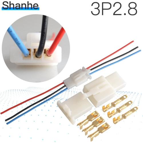 3Pin Way Electrical Wire Connector Plug Set auto connectors with cable/total length 21CM