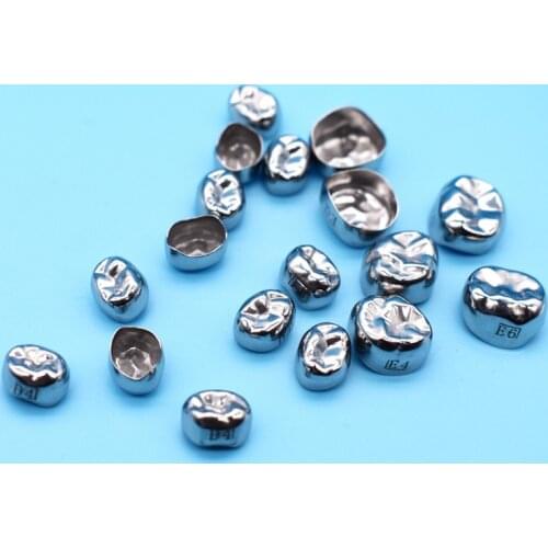 5pcs Denture stainless Steel Crown Anteriors Posterior Molar Teeth Orthodontic Braces Fake Teeth for Children Dental Material