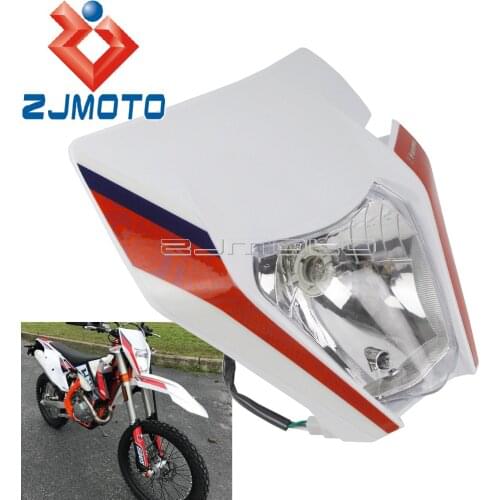 White Dirt Pit Bike Enduro Emark Headlamp Sticker Headlight Mask For XCW XC EXC XCF Six Days 250 300 350 450 500 2018 2019