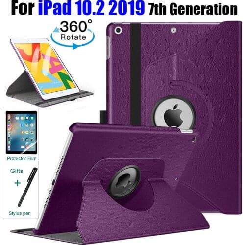 PU Leather Case for Ipad 7 7th Generation 2019, 360 Degree Rotating Cover for Ipad 10.2 2019 A2200 A2198 A2232 A2197 Coque Funda