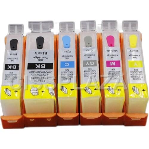 CISSPLAZA 6pcs compatible For CANON MG8120 MG6120 MG8120B MG8220 MG6220 refillable ink cartridge PGI-225 226 Grey