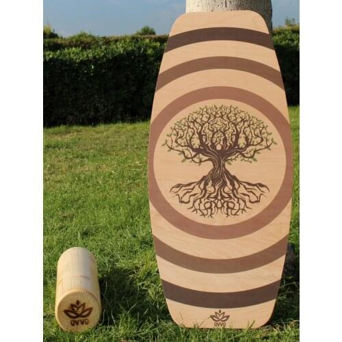 Wooden Balance Board Yoga Twisting Fitness Balance Plate Core Workout For Abdominal Waist Legs Muscles Of Roller- Board Balancin