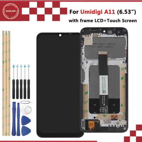 For Umidigi A11 LCD Display Replacement LCD DisplayTouch Screen Digitizer Assembly With frame 6.53 inch