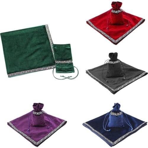 Elegant Altar Tarot Cards Bag Tablecloth Wiccan Divination Velvet Tapestry
