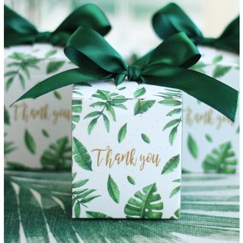 European vase style Sen green leaf gift box wedding like candy box "thank you" favorable Bomboniera party party supplies