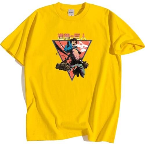 Attack On Titan Cartoon Print T-Shirt Men Creativity Oversized Tshirts Summer Loose T Shirts Loose Oversize Clothing Man New