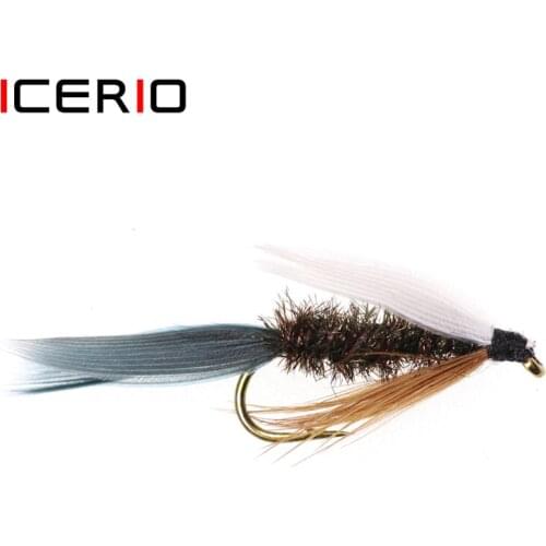 ICERIO 6PCS Stonefly Nymph Streamer Wet Flies Fly Tying Hook Trout Fishing Fly Lure Baits #10