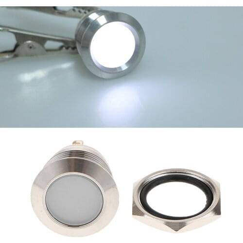 4xCar Motorcycle DC12V 19mm Dash Panel Indicator Light with Wrie Leads White boats trucks motorhomes RV Light