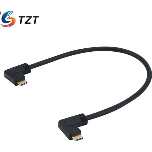 TZT For BMPCC4K/6K USB 3.1 Data Cable Type-C Interface Dual 90° Connectors For Samsung Portable SSD T5