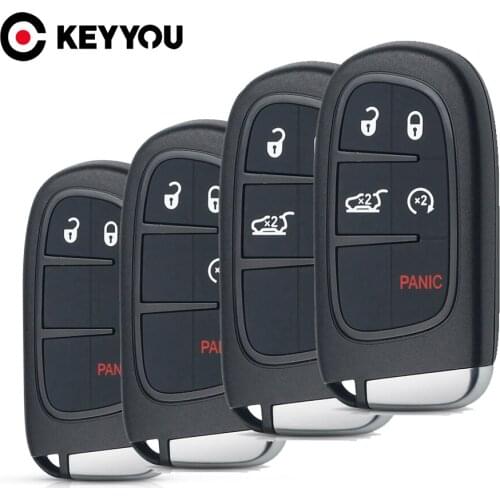 KEYYOU Remote Car Key Case For Jeep Cherokee DODGE RAM Durango Chrysler Replacement 3/4/5 Buttons For RAM 1500 2500 3500