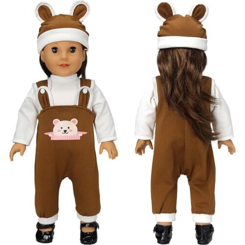 Toys Clothes Hat Set For 18" Girl Doll Overall Wear 43 Cm Baby Doll Clothes Rompers