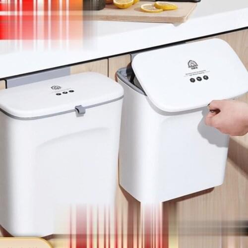 Storage Baskets Trash Bin Kitchen Waste Sorting Cleaning Tools Wall Mounted Folding Trash Bin Cubo Basura Home Merchandises DB0L