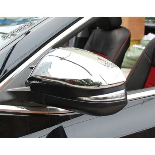 Lapetus Side Door Wing Case Rearview Mirror Cover Chrome Trim 2 Pcs Fit For Toyota 4Runner 2013 - 2019 ABS Chrome Shiny