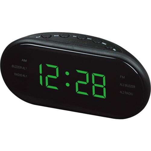 Hot New AC 220v/ 50hz AM/FM LED Clock Electronic Desktop Alarm Clock Digital Table Radio Gift Home Office Supplies EU Plug