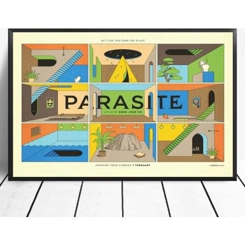 Modular Pictures Canvas Prints Painting Wall Art Parasite Movie Poster Cartoon Green Home For Living Room Decoration No Frame